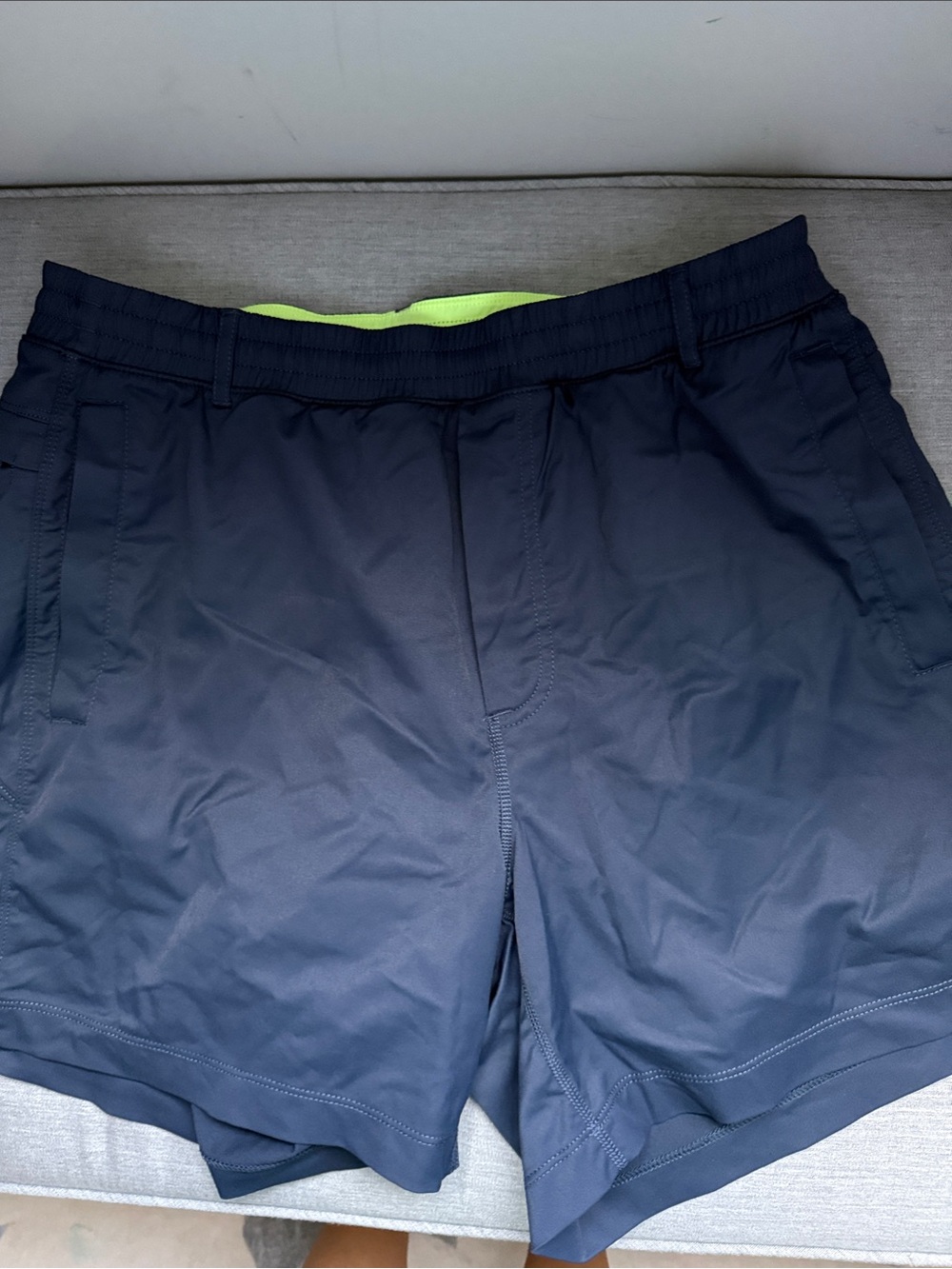 Birddogs Navy Athletic Shorts with Lime liner
